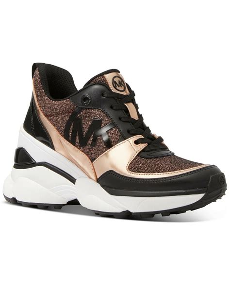 michael kors ladies tennis glitter|Michael Kors rose gold sneakers.